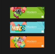 Set of banners with stickers labels and elements for sale N47