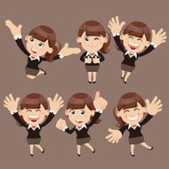 Set of businesswoman characters in different poses N2