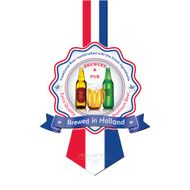Brewed in Holland - Beer sticker advertising N2