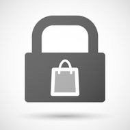 Lock icon with a shopping bag N2