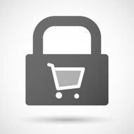 Lock icon with a shopping cart