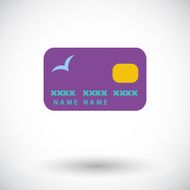 Credit card single flat icon N4
