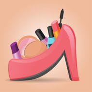 Cosmetics set woman shoe Vector N2