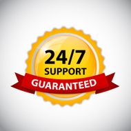 Vector 24 7 SUPPORT Sign Label Template N7