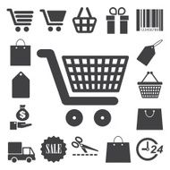 shopping icons set N23