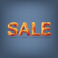 Low poly creative typography sale banner Shopping poster with polygonal
