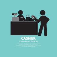 Cashier With Customer Graphic Symbol Vector Illustration