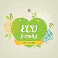 Eco label with flowers