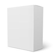 White vertical cardboard box template