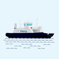 Sea train ferry boat Big ship