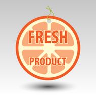 orange fresh product fruit tag label
