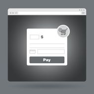 Flat browser window with form payment N2