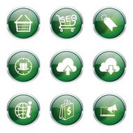 SEO Internet Sign Green Vector Button Icon Design Set 7 N13