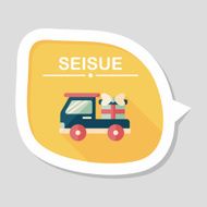 shopping cart flat icon with long shadow eps10 N88