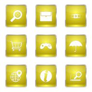 SEO Internet Sign Square Vector Yellow Icon Design Set 10 N11