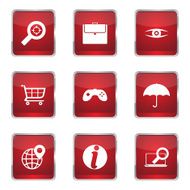 SEO Internet Sign Square Vector Red Icon Design Set 10 N10