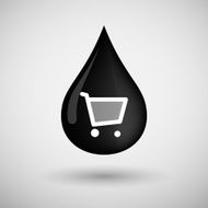 Oil drop icon with a shopping cart