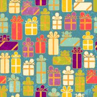 Seamless pattern with colorful gifts