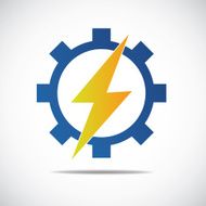 Thunderbolt in gear sign
