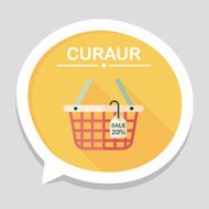 shopping basket flat icon with long shadow eps10 N44