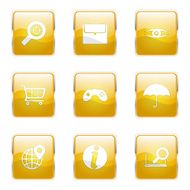 SEO Internet Sign Square Vector Yellow Icon Design Set 10 N12