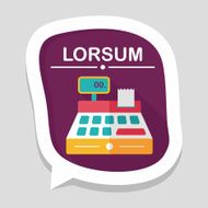 shopping cash register flat icon with long shadow eps10 N38