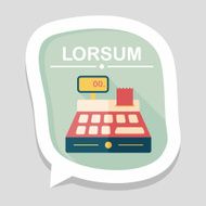 shopping cash register flat icon with long shadow eps10 N39