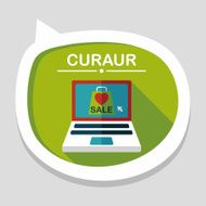 online shopping flat icon with long shadow eps10 N72