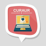 online shopping flat icon with long shadow eps10 N73
