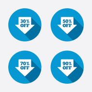 Sale arrow tag icons Discount off symbols N29