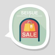 shopping store sale sign flat icon with long shadow eps10 N22