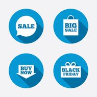 Sale speech bubble icons Buy now arrow symbol N14