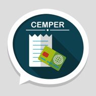 shopping credit card bill flat icon with long shadow eps10 N35