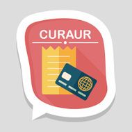 shopping credit card bill flat icon with long shadow eps10 N38