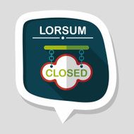 shopping store sign flat icon with long shadow eps10 N117