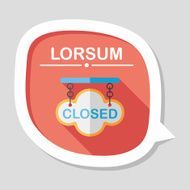 shopping store sign flat icon with long shadow eps10 N118