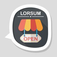 shopping store sign flat icon with long shadow eps10 N119