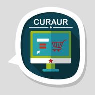online shopping flat icon with long shadow eps10 N74
