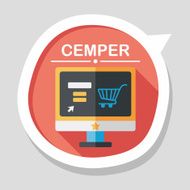 online shopping flat icon with long shadow eps10 N75