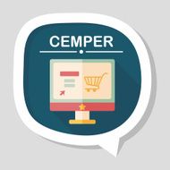 online shopping flat icon with long shadow eps10 N76