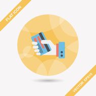 credit card flat icon with long shadow eps10 N85