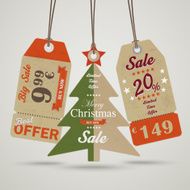 3 Vintage Christmas Price Sticker
