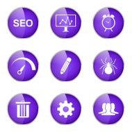 SEO Internet Sign Violet Vector Button Icon Design Set 8 N13