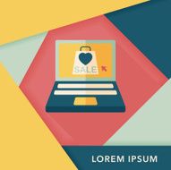 online shopping flat icon with long shadow eps10 N78