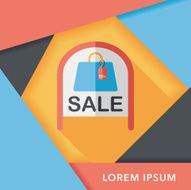 shopping store sale sign flat icon with long shadow eps10 N23