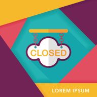 shopping store sign flat icon with long shadow eps10 N127