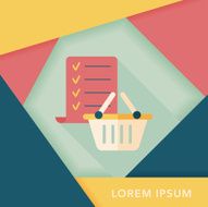 shopping list flat icon with long shadow eps10 N32