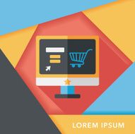 online shopping flat icon with long shadow eps10 N79