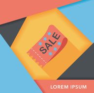 shopping sale coupon flat icon with long shadow eps10 N61