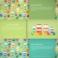 Jam and juice isolated banners in flat style